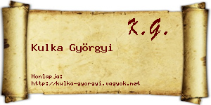 Kulka Györgyi névjegykártya